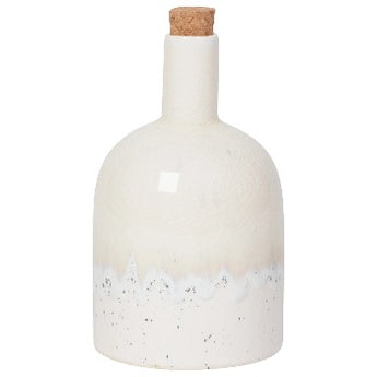 White crackle glaze oil bottle with cork stopper