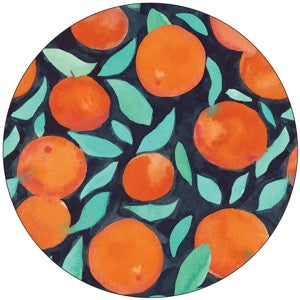 rockflowerpaper - Orange Crush Round Art Coasters - Set of 4