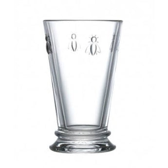 Clear glass with bee pattern